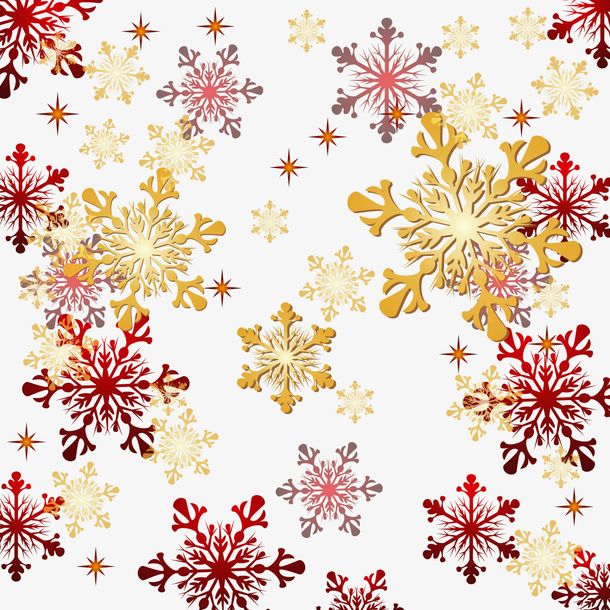 冬季美丽金色雪花免抠