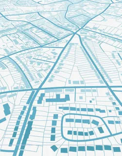 矢量蓝色路线免抠