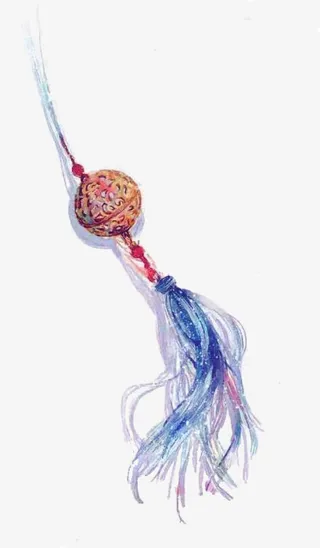 中国风手绘镂空铃铛免抠