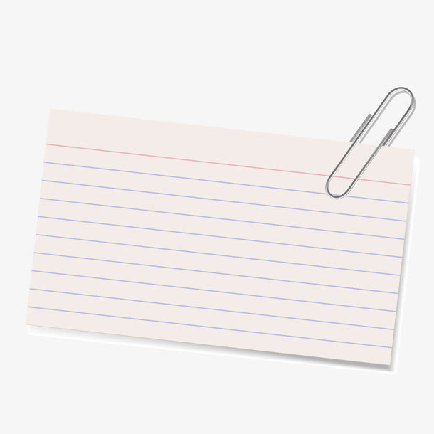 矢量信纸便签回形针免抠