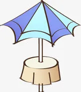 春天彩色遮阳伞漫画免抠