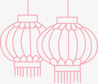 新年快乐灯笼图片 卡通手绘灯笼免抠