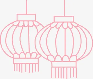 新年快乐灯笼图片 卡通手绘灯笼免抠