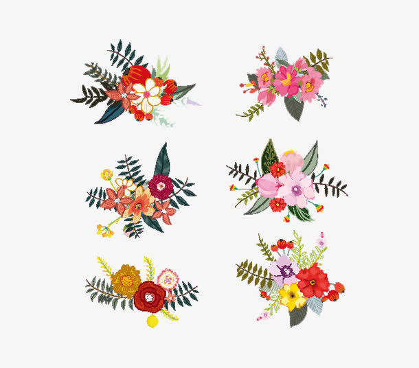 花朵花卉植物边框矢量素材免抠
