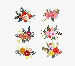 花朵花卉植物边框矢量素材免抠