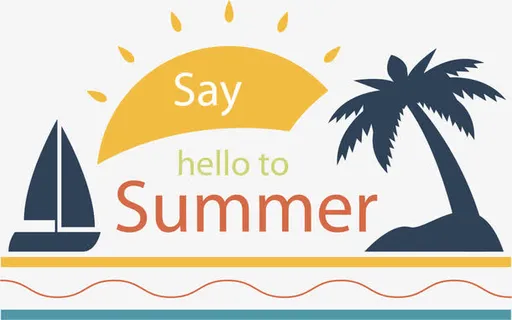 向夏天说你好矢量图免抠 向夏天说你好矢量图免抠