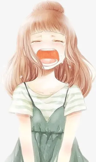 卡通立绘嚎啕大哭女孩免抠