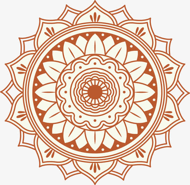 棕色宗教花纹免抠