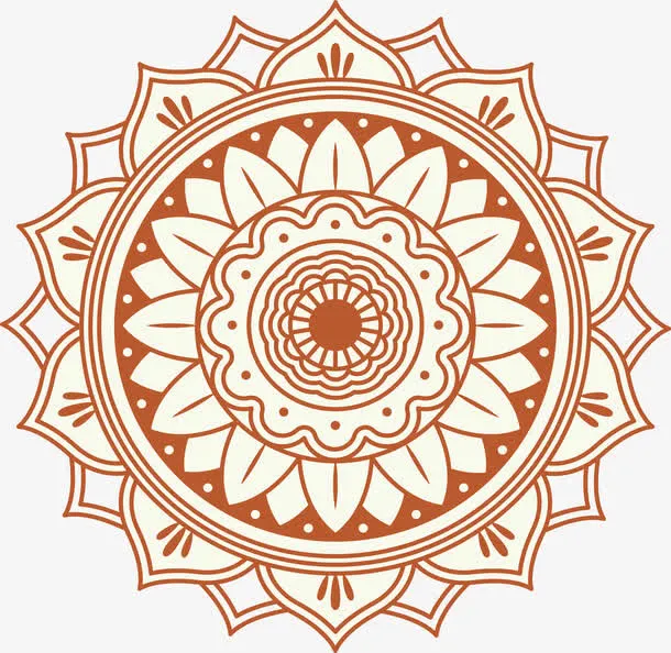 棕色宗教花纹免抠