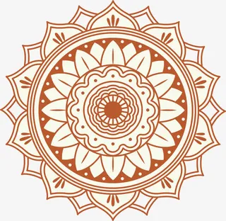 棕色宗教花纹免抠