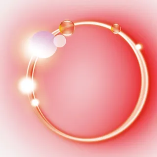 红色清新光晕光芒效果元素免抠