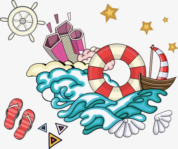 矢量海边旅游免抠