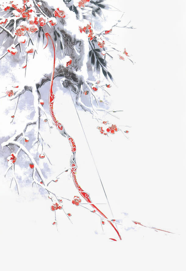 唯美古风手绘插画免抠