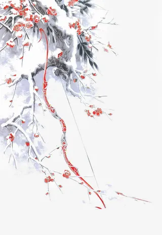 唯美古风手绘插画免抠