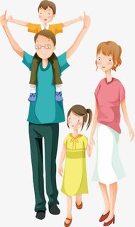 快乐幸福的一家人免抠