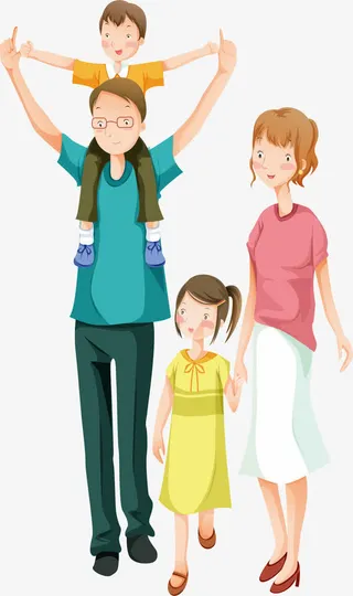 快乐幸福的一家人免抠