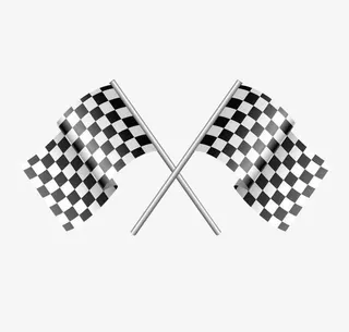 黑白竞赛格子旗免抠