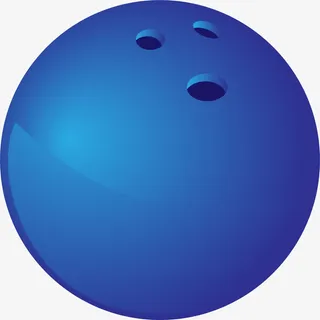 蓝色卡通保龄球免抠