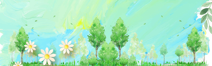 春天植树节卡通banner高清