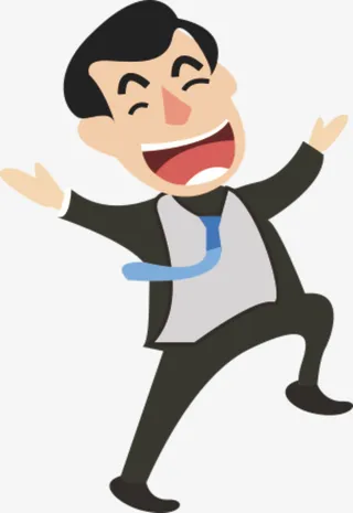 开心的卡通人物男免抠