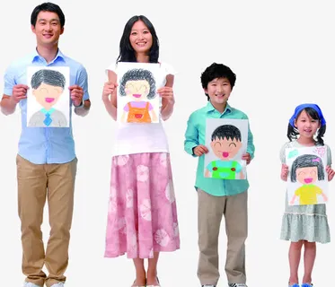 手绘家庭绘画人物免抠