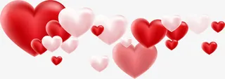 情人节多彩爱心装饰免抠