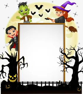 矢量万圣节告示牌免抠