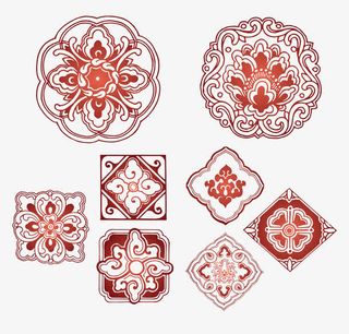 中式传统花纹元素免抠