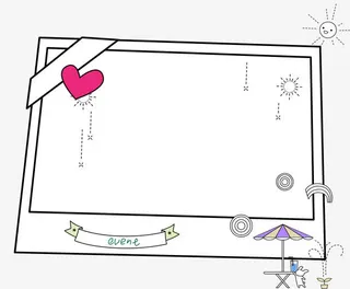 手绘卡座边框免抠