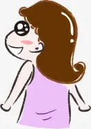可爱女孩手绘促销免抠