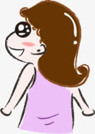 可爱女孩手绘促销免抠