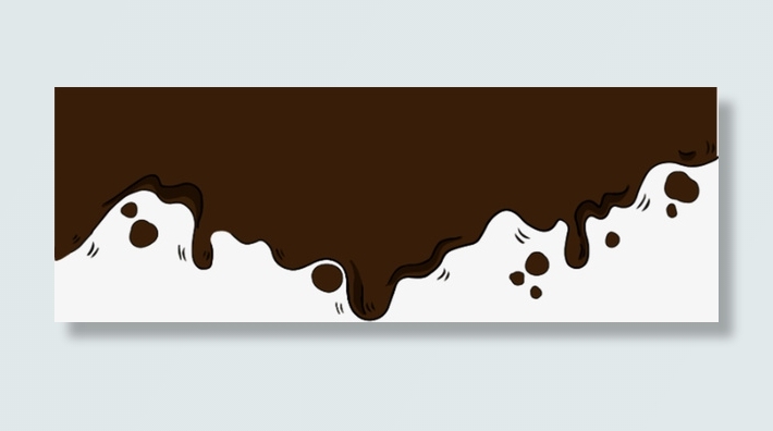 巧克力咖啡矢量液体装饰边框免抠