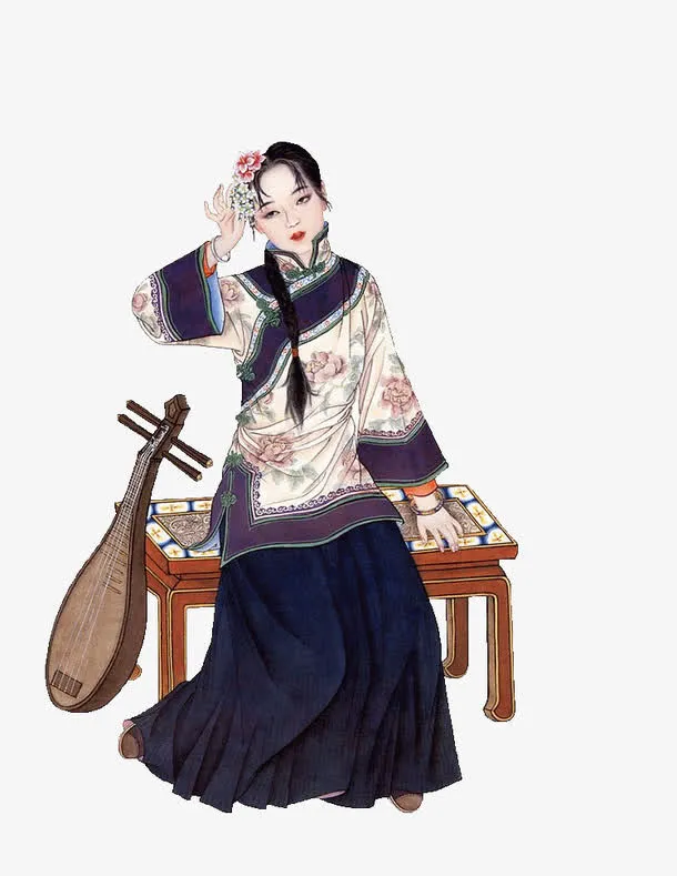 琵琶美女免抠