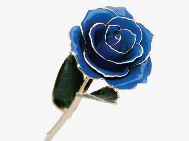 金箔蓝色妖姬PNG免抠