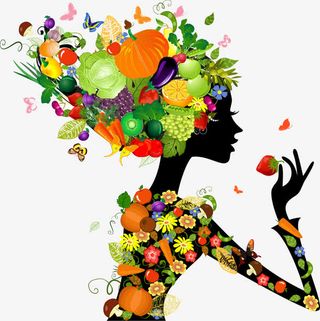 水果蔬菜女免抠