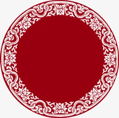 中秋节红色花纹包装免抠