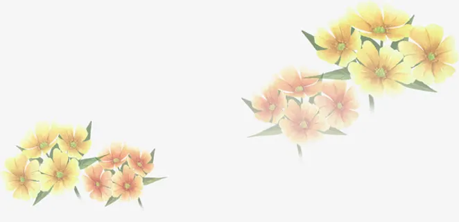 春天手绘黄色田园漂浮花朵免抠