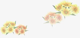 春天手绘黄色田园漂浮花朵免抠