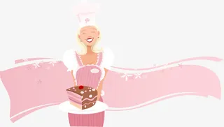 可爱的蛋糕女孩矢量素材下载,免抠