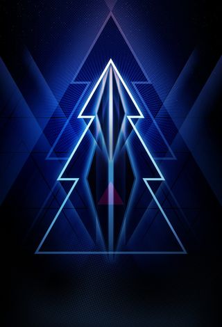 圣诞节蓝色几何派对海报高清