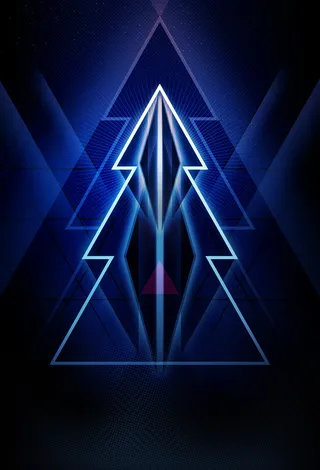 圣诞节蓝色几何派对海报高清