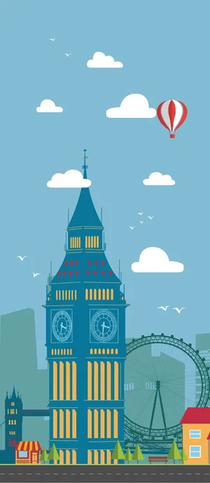 卡通建筑矢量背景素材高清