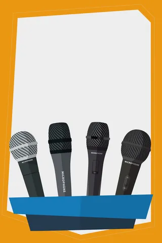 扁平化演讲主播话筒背景高清