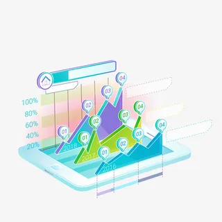 彩色立体互联网数据免抠