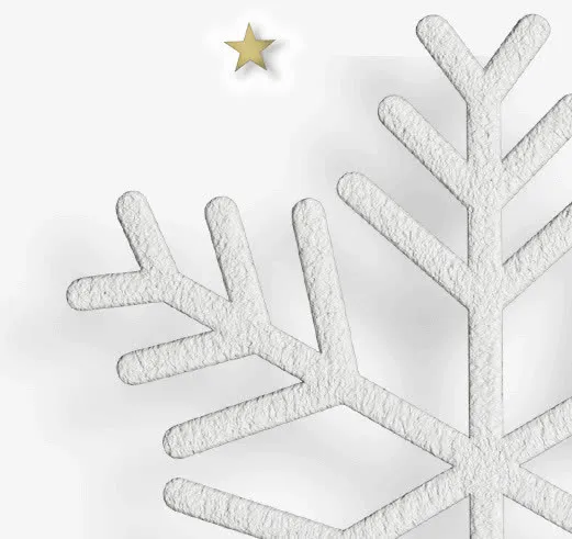 创意合成手绘白色的雪花免抠