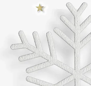 创意合成手绘白色的雪花免抠