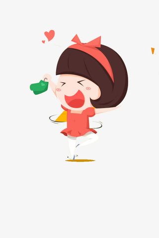 喜欢购物的小女孩免抠