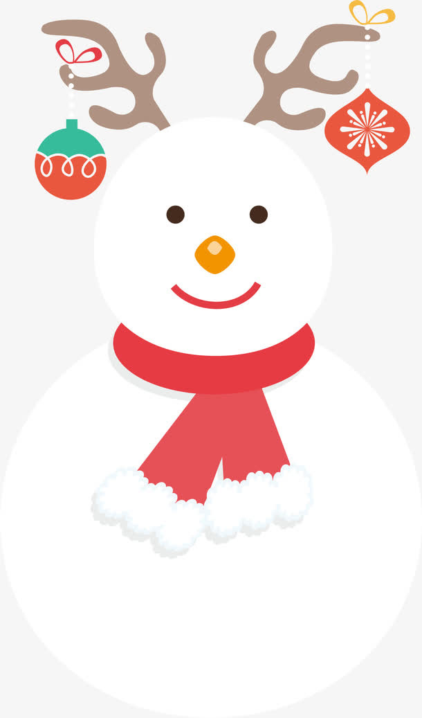 白色卡通雪人免抠