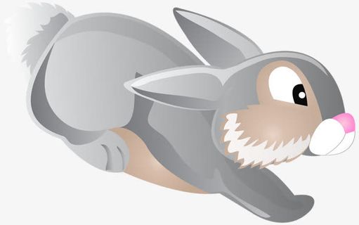 灰色兔子免抠