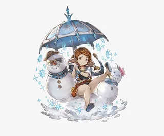 手绘雪人女孩免抠